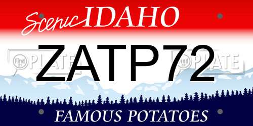ZATP72 Idaho License Plate