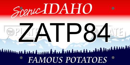 ZATP84 Idaho License Plate