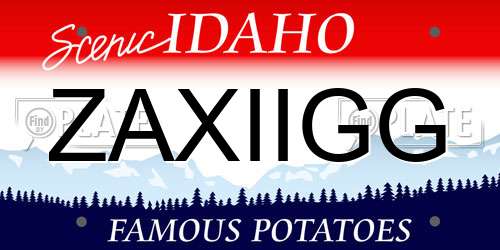 ZAXIIGG Idaho License Plate