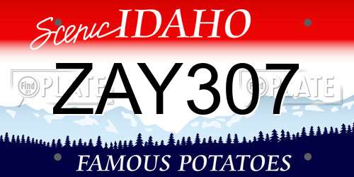 ZAY307 Idaho License Plate