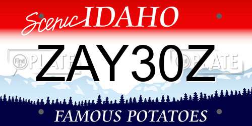 ZAY30Z Idaho License Plate