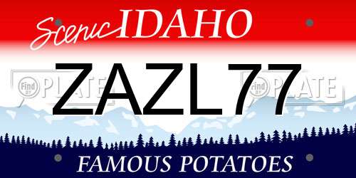 ZAZL77 Idaho License Plate