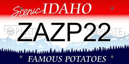 ZAZP22 Idaho License Plate