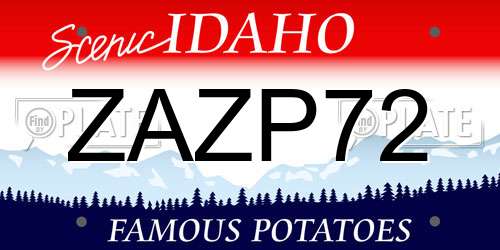 ZAZP72 Idaho License Plate