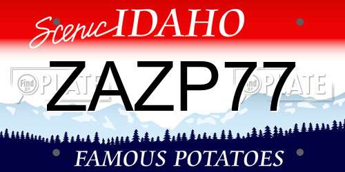 ZAZP77 Idaho License Plate