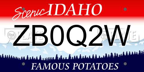 ZB0Q2W Idaho License Plate