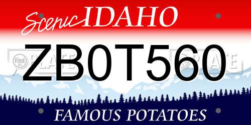 ZB0T560 Idaho License Plate