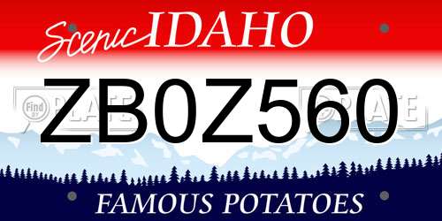 ZB0Z560 Idaho License Plate