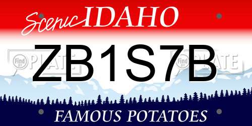 ZB1S7B Idaho License Plate