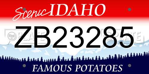 ZB23285 Idaho License Plate