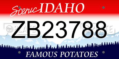 ZB23788 Idaho License Plate