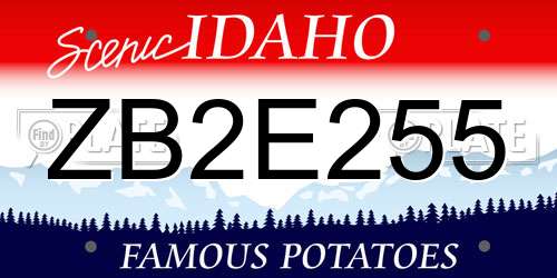 ZB2E255 Idaho License Plate