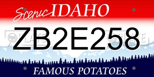 ZB2E258 Idaho License Plate