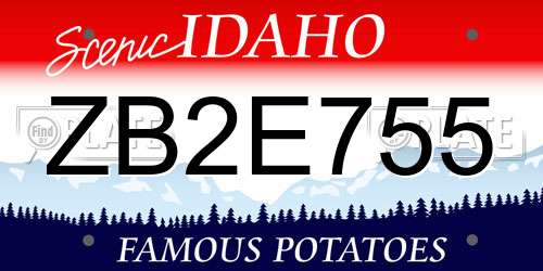 ZB2E755 Idaho License Plate