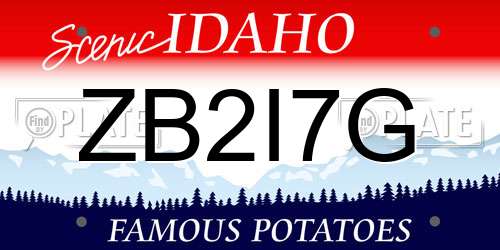 ZB2I7G Idaho License Plate