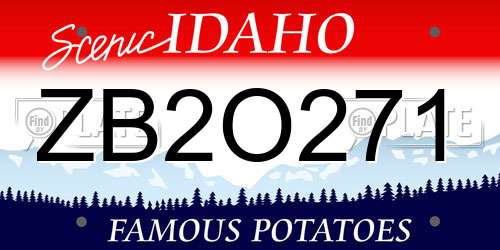 ZB2O271 Idaho License Plate