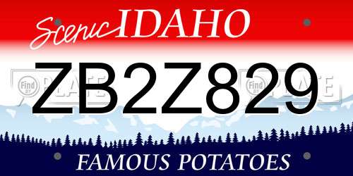 ZB2Z829 Idaho License Plate