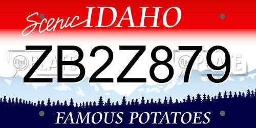 ZB2Z879 Idaho License Plate