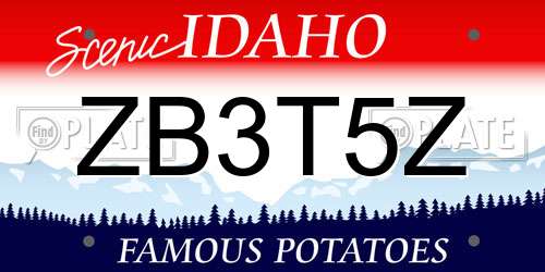 ZB3T5Z Idaho License Plate