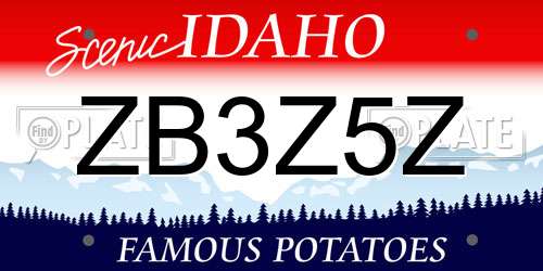 ZB3Z5Z Idaho License Plate