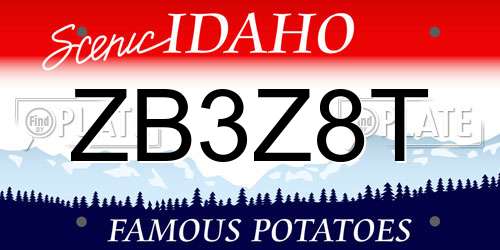 ZB3Z8T Idaho License Plate