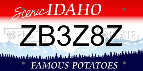 ZB3Z8Z Idaho License Plate