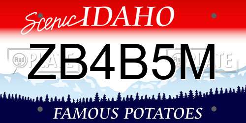 ZB4B5M Idaho License Plate