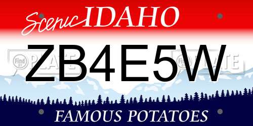 ZB4E5W Idaho License Plate