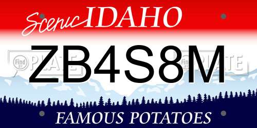 ZB4S8M Idaho License Plate