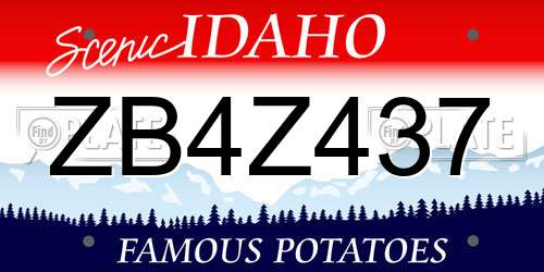 ZB4Z437 Idaho License Plate