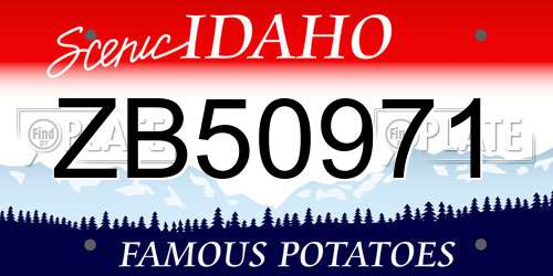ZB50971 Idaho License Plate