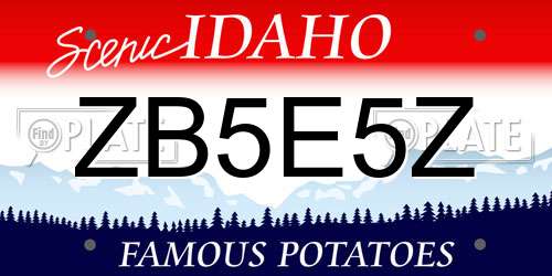 ZB5E5Z Idaho License Plate