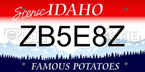ZB5E8Z Idaho License Plate