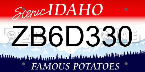 ZB6D330 Idaho License Plate