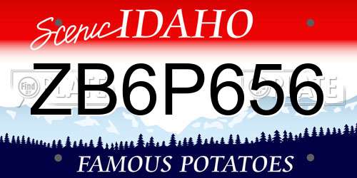 ZB6P656 Idaho License Plate