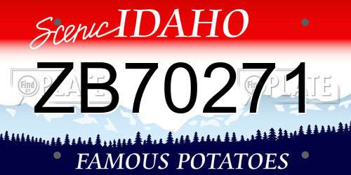 ZB70271 Idaho License Plate