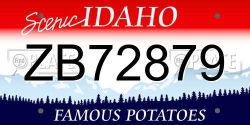 ZB72879 Idaho License Plate
