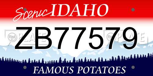 ZB77579 Idaho License Plate