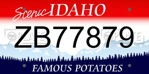 ZB77879 Idaho License Plate
