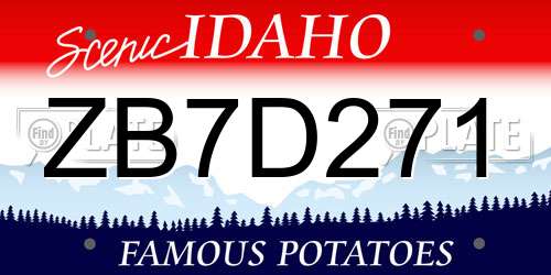 ZB7D271 Idaho License Plate