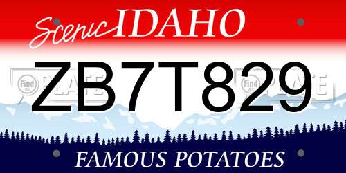 ZB7T829 Idaho License Plate