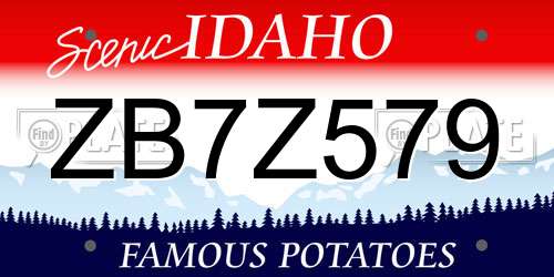 ZB7Z579 Idaho License Plate