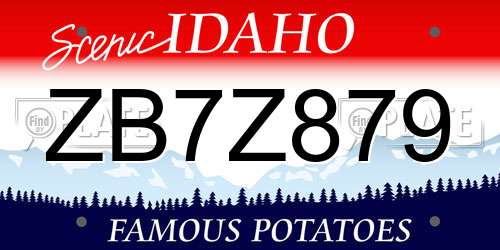 ZB7Z879 Idaho License Plate