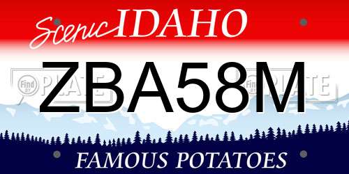 ZBA58M Idaho License Plate