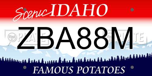 ZBA88M Idaho License Plate