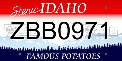 ZBB0971 Idaho License Plate