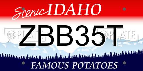 ZBB35T Idaho License Plate