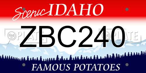 ZBC240 Idaho License Plate