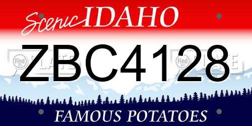 ZBC4128 Idaho License Plate