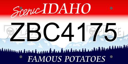 ZBC4175 Idaho License Plate